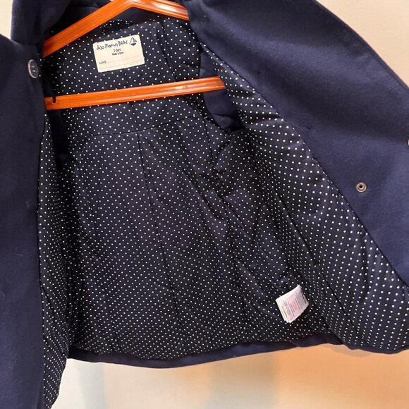 JoJo Maman Bébé Navy‎ Hooded Pea Coat / Sailor coat- Size 2-3 - Picture 5 of 7